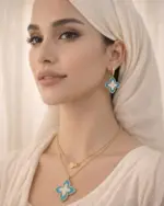 طقم الفخامة الملكية – تصميم راقٍ يكمل أناقة العباية