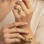 طقم أناقة فاخرة بلونين ذهبي وسيلفر